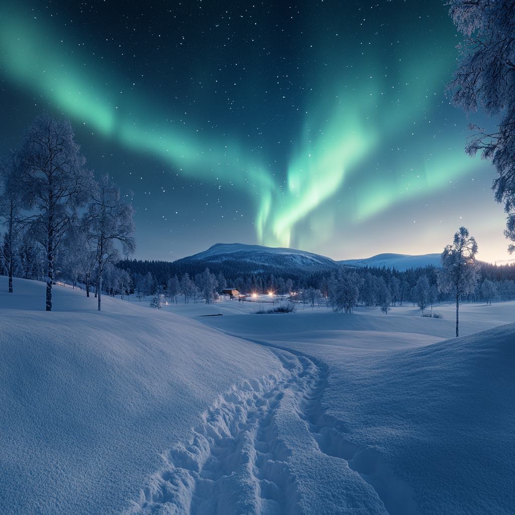 Join us on a Northern Lights hunt – winter camp in the mountains around Östersund